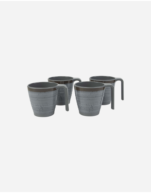Mug - Halo - M - Melamine - 4 Pieces - Grey