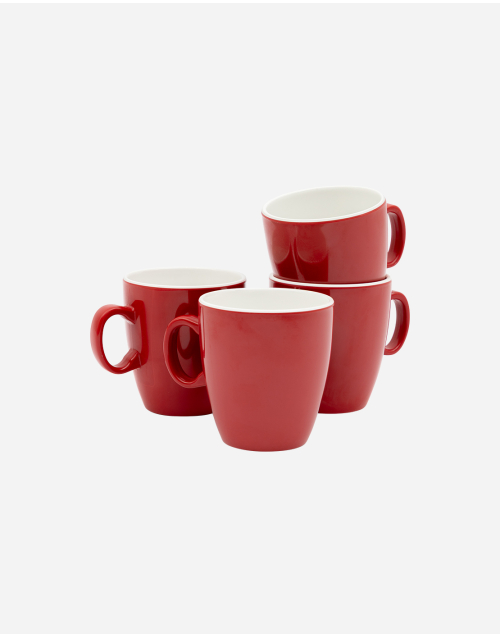 Mug - Two-tone - Melamine - 4 Pieces - Red