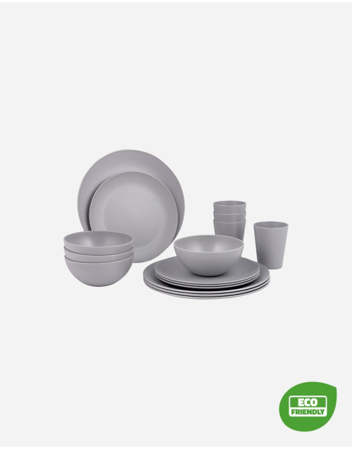 Servies - Renew - RPET - Grijs - 16 Stuks