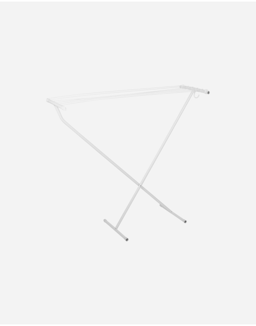 Drying rack - Compact - Steel - Scissor model - White - 5.5 Meters