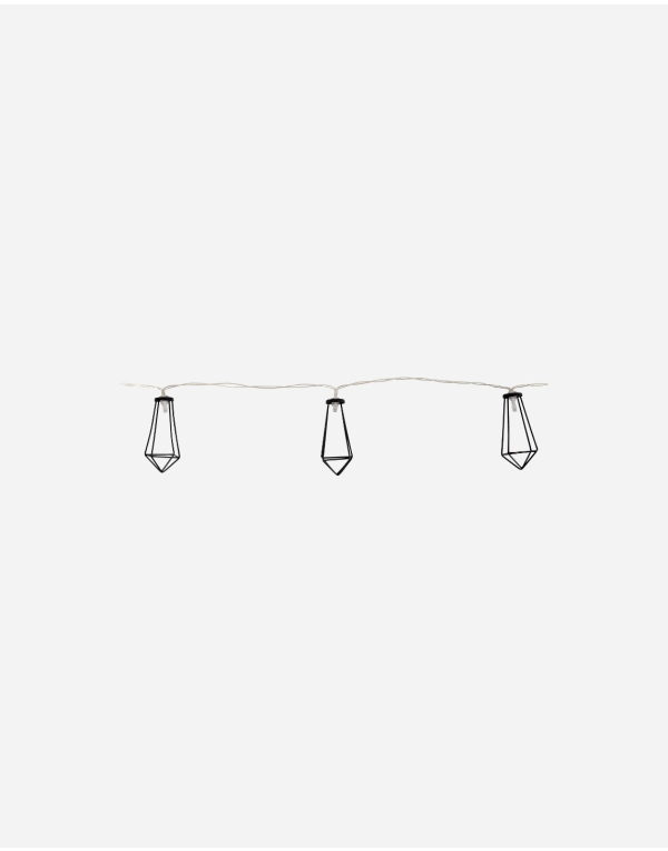 Industrial collection - Light garland - Galvin - Steel - 10 Lights - 5 Lumen - Black