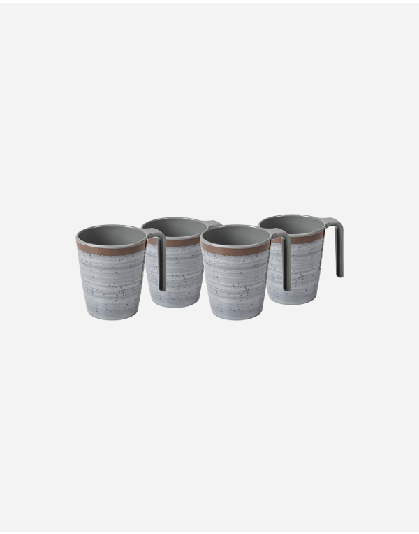 Mug - Halo - L - Melamine - 4 Pieces - Grey