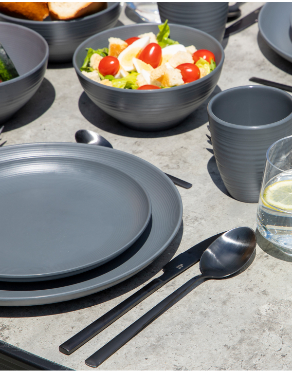 Assiette en mélamine grise 26.5 cm KAMPA DOMETIC - Latour Tentes et