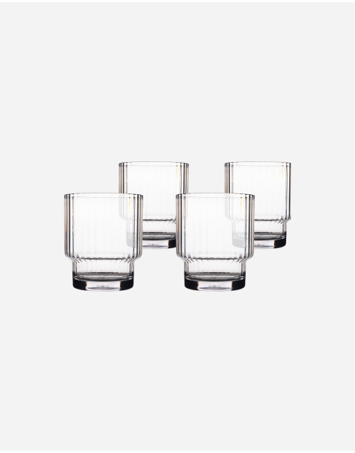Vaso de agua - Brim - Apilable - 285 ml - 4 Piezas