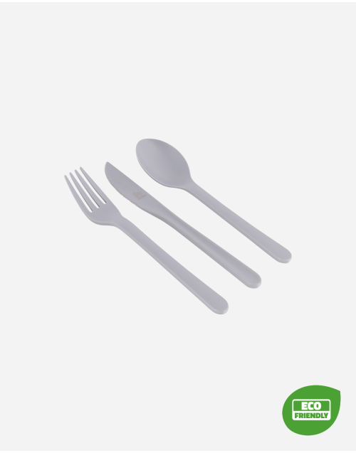 Juego de cubiertos - Renew - RPET - Gris - 6 Piezas