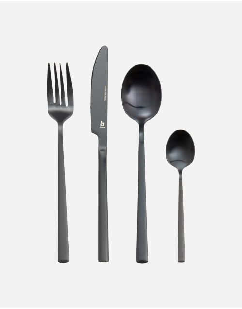 Industrial collection - Cubertería - Ballona - 16 Piezas - 4 Personas - Negro