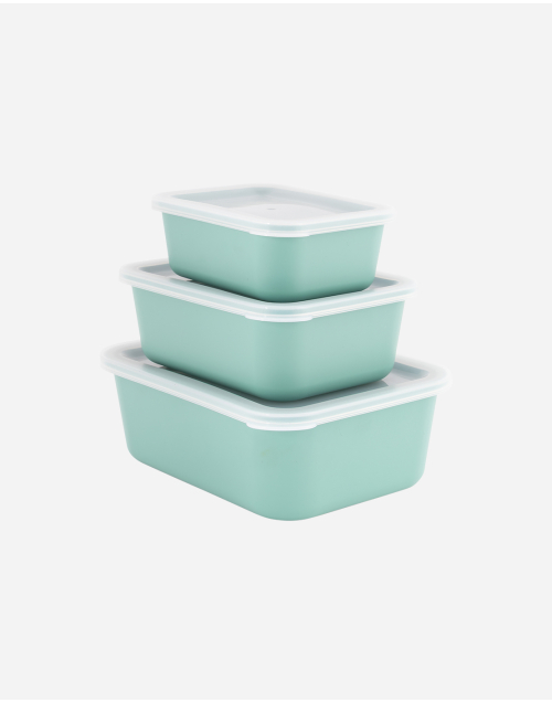 Contenedores de almacenamiento - 3 Piezas - RPET - Verde