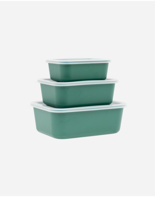 Recipientes para alimentos - 3 Piezas - RPET - Verde