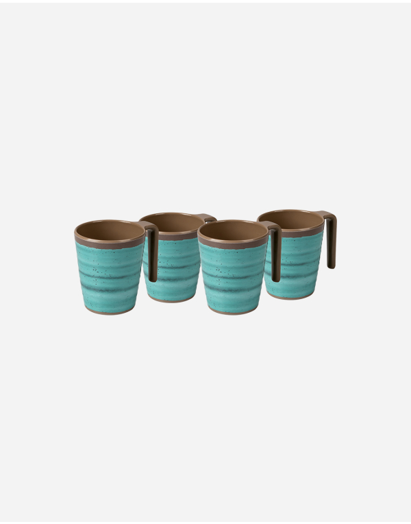 BC Taza Halo M – Set 4 Tazze In Melamina Blu, Stile Halo, Media - 4