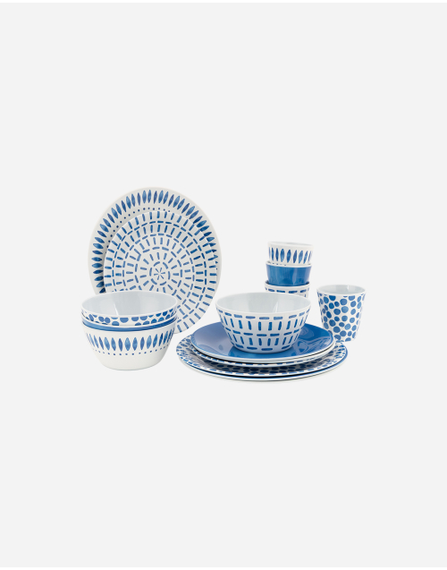 Servies - Mix & Match - 16-Delig - Melamine - Blauw - Breeze