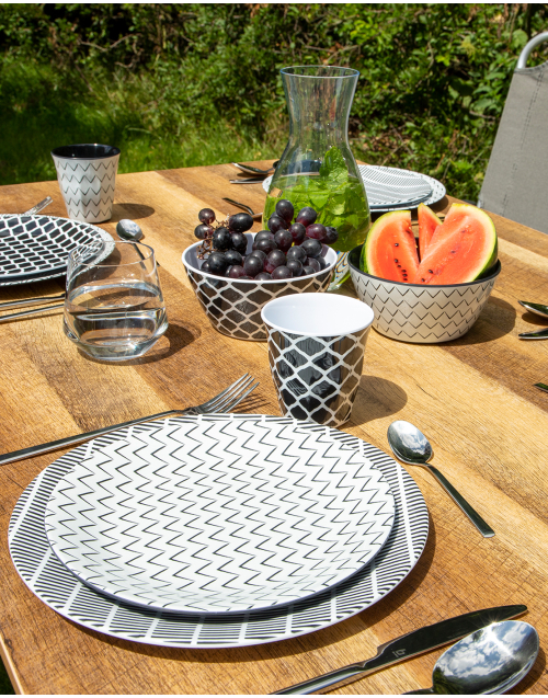 Servies - Mix & Match - 16-Delig - Zwart/Wit