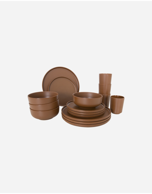 Industrial collection - Servies - Patom - 16 Stuks - Terra