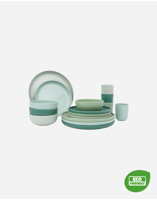 Servies - Dune - RPET - Groen - 16-Delig