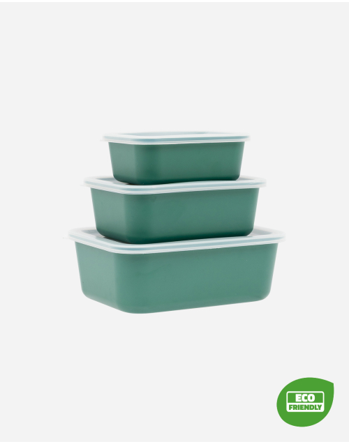 Vershoudbak - 3 Stuks - RPET - Groen