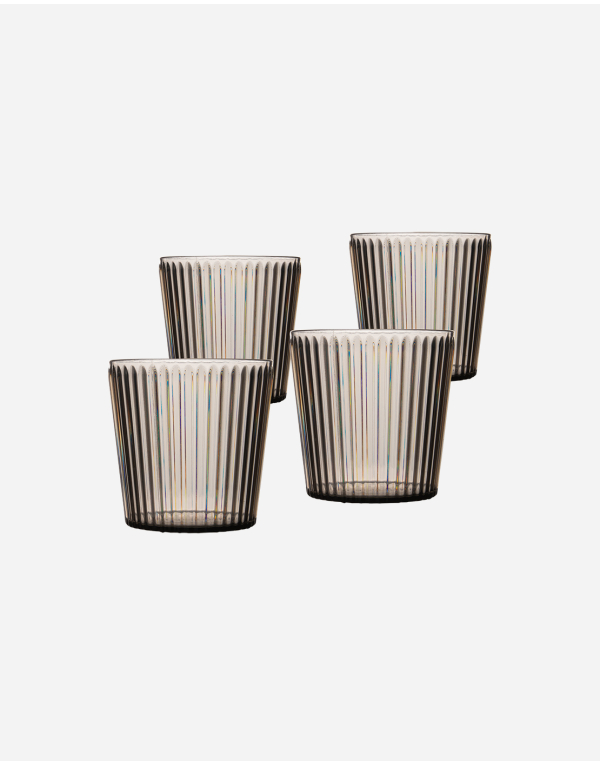 Waterglas - Nomad - RPET - Grijs - 400 ml - 4 Stuks