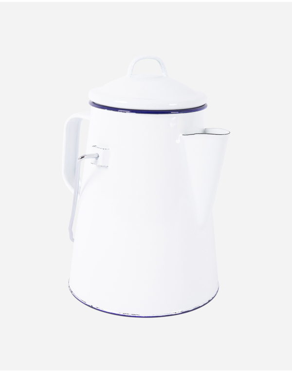 Theeketel - Emaille - Wit/Blauw - 1,6 Liter