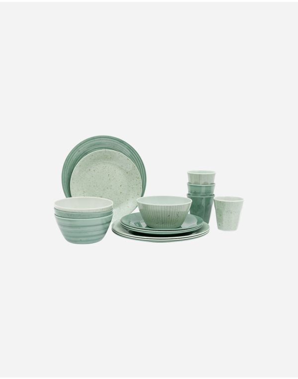 Servies - Mix & Match- 16-Delig - Groen
